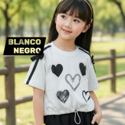 POLO NIÑA CR MC CORAZONES ACOST