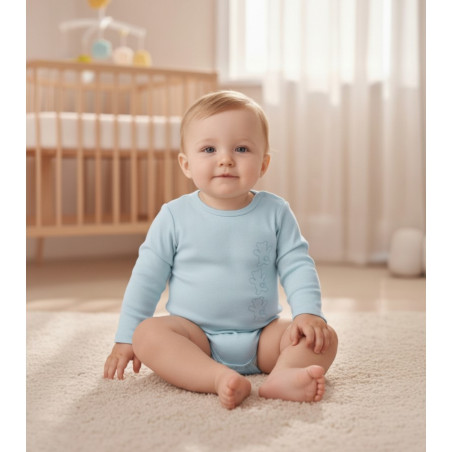 BODY DE BEBE TALLA 2 CELESTE OSITO