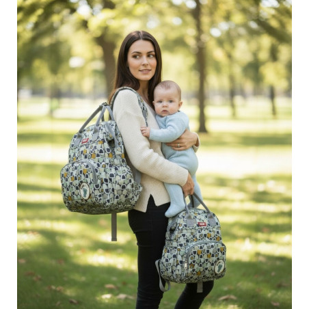 BOLSA PAÑALERA FLORES 2PZ BABY SKY