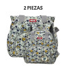 BOLSA PAÑALERA FLORES 2PZ BABY SKY