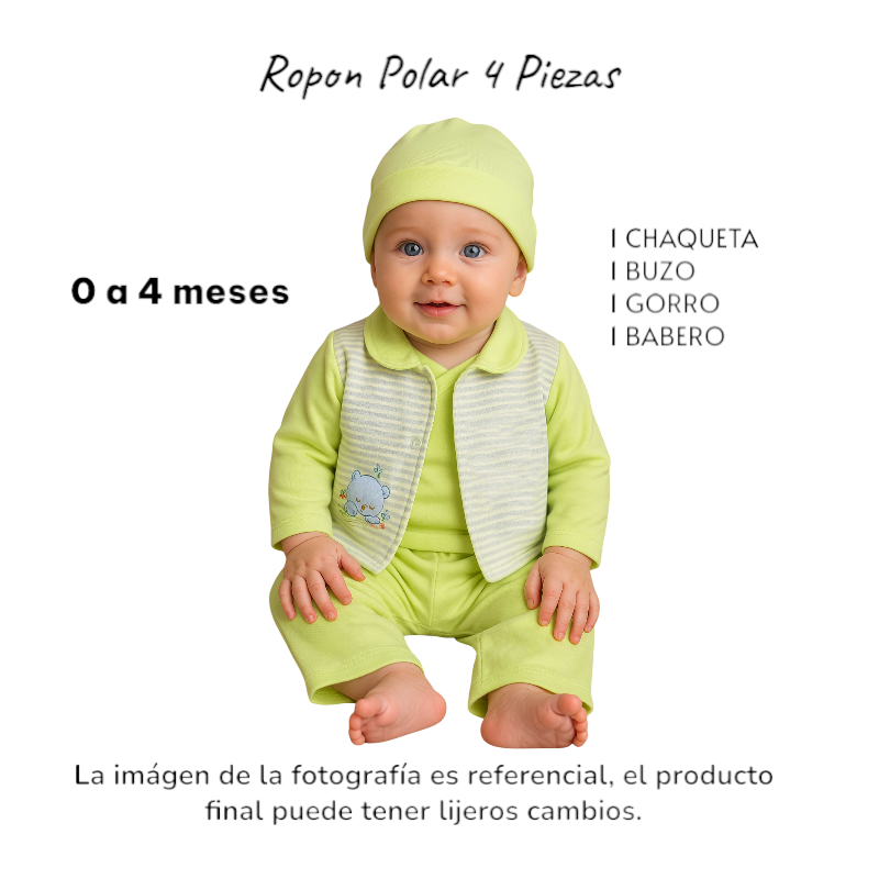 ROPON POLAR LISTADO 4 PIEZAS CACHETITOS