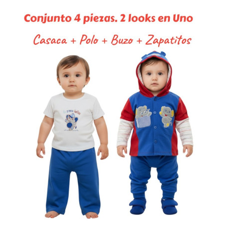 CONJ ALG CAJA 4PZ ELEFANTE T:0 AZULINO