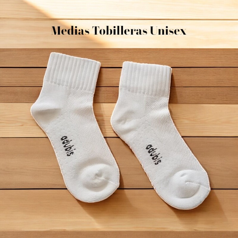 MEDIAS BLANCAS TOBILLERAS UNISEX ADUBIS