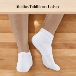 MEDIAS BLANCAS TOBILLERAS UNISEX ADUBIS