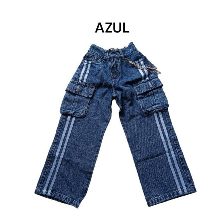 PANTALON JENS NIÑA FRANJAS MELANY