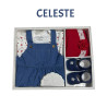 CONJUNTO CAJA VESTIDO JEANS  CUBITOS