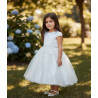 VESTIDO FIESTA NIÑA GASA FLOR BIPIUR ANA