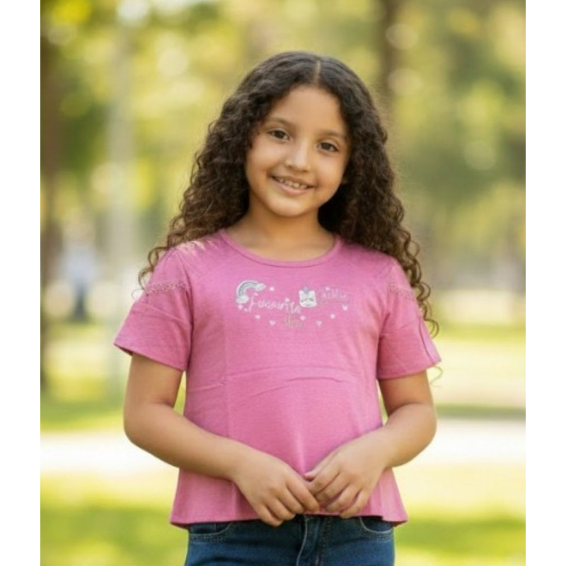 BLUSA NIÑA MC ARCOIRIS PEKECITAS