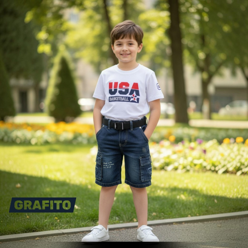 BERMUDAS JEANS NIÑO R ESCUDO RAFITTOS
