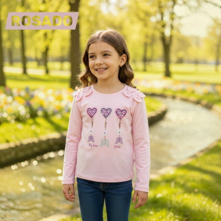 POLO NIÑA CR ML CORAZONES HEYLEN