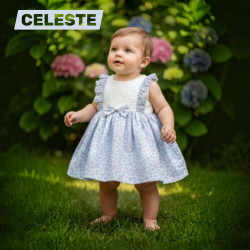 VESTIDO NIÑA GASA FLORES CON CIERRE
