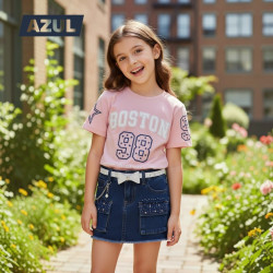 SHORT FALDA JEANS NIÑA BRILLOS NADITAS