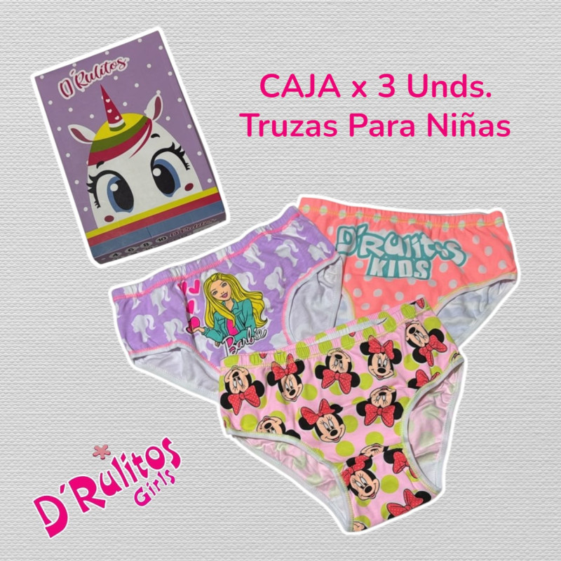 TRUZA NIÑA CAJA X3 UND 021 DRULITOS