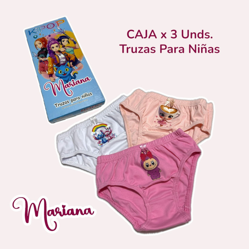 TRUZA NIÑA CAJA X3 UND PERS MARIANA 003D
