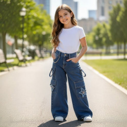 PANTALON JENS CARGO NIÑA MD STAR RIMALIS