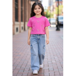 POLO NIÑA MC CR LAZO PETITS KIDS FUCSIA