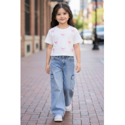 POLO NIÑA MC CR LAZO PETITS KIDS BLANCO
