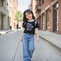 POLO NIÑA CR MC SIX&SEVEN ACOST NEGRO