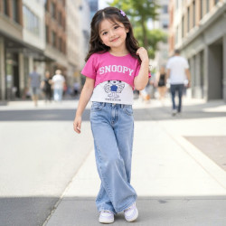 POLO NIÑA CR MC SNOOPY DAMARIS CHICLE