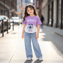 POLO NIÑA CR MC SNOOPY DAMARIS UVA
