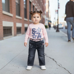 PANTALON JENS NIÑA MINNIE CORAZON BABY P