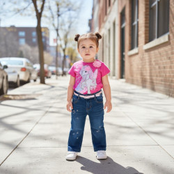 PANTALON JENS NIÑA KITTY  CORAZON BABY P