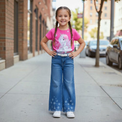 PANTALON JENS NIÑA FLORES B HUELLITAS