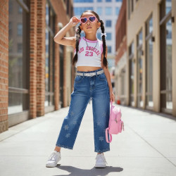 PANTALON JENS NIÑA CALADO HUELLITAS