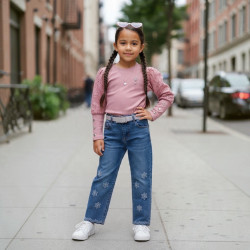 PANTALON JENS NIÑA CALADO HUELLITAS