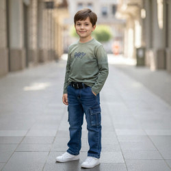 PANTALON JEANS NIÑO CARGO CHIKI KIDS