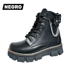 BOTAS NIÑA CUERO FLOR CADENA B550RRC