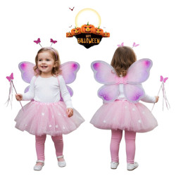 TUTU HALOWEEN MARIPOSA ROSADO