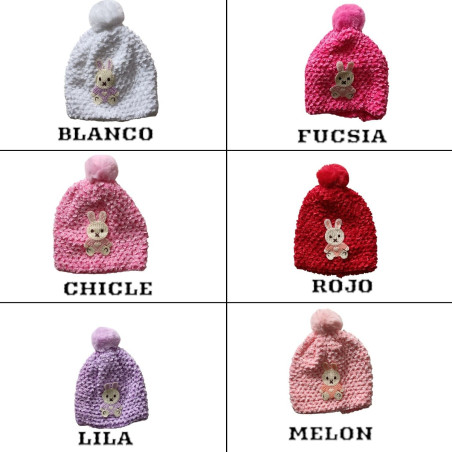 GORRO LANA BORDADO CONEJO